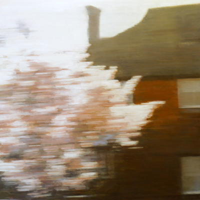 Dwelling, blossom, 2014  80 x 80 cm  Oil on panel