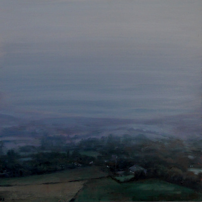 Downland 6 (mist), 2017  35 x 35 cm  Oil on panel  SOLD