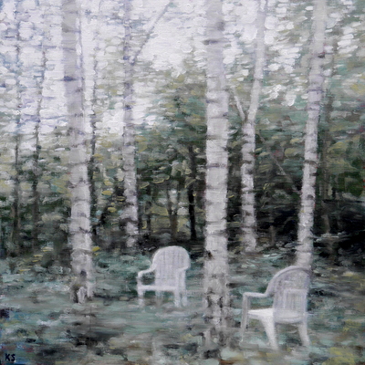 Woods 9, 2019  35 x 35 cm  Oil on panel