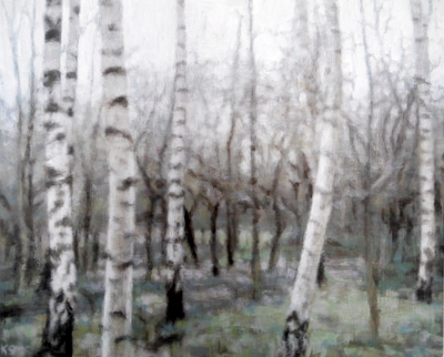 Birch 10 (winter), 2020  25 x 31cm  Oil on panel