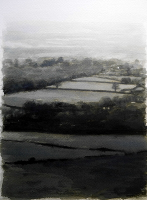 Landscape 9, 2020  Ink on paper  29 x 20cm