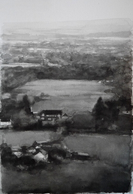Landscape 13, 2020  Ink on paper  28 x 19cm  SOLD