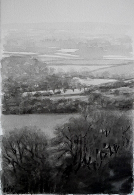 Landscape 14, 2020  Ink on paper  28 x 19cm